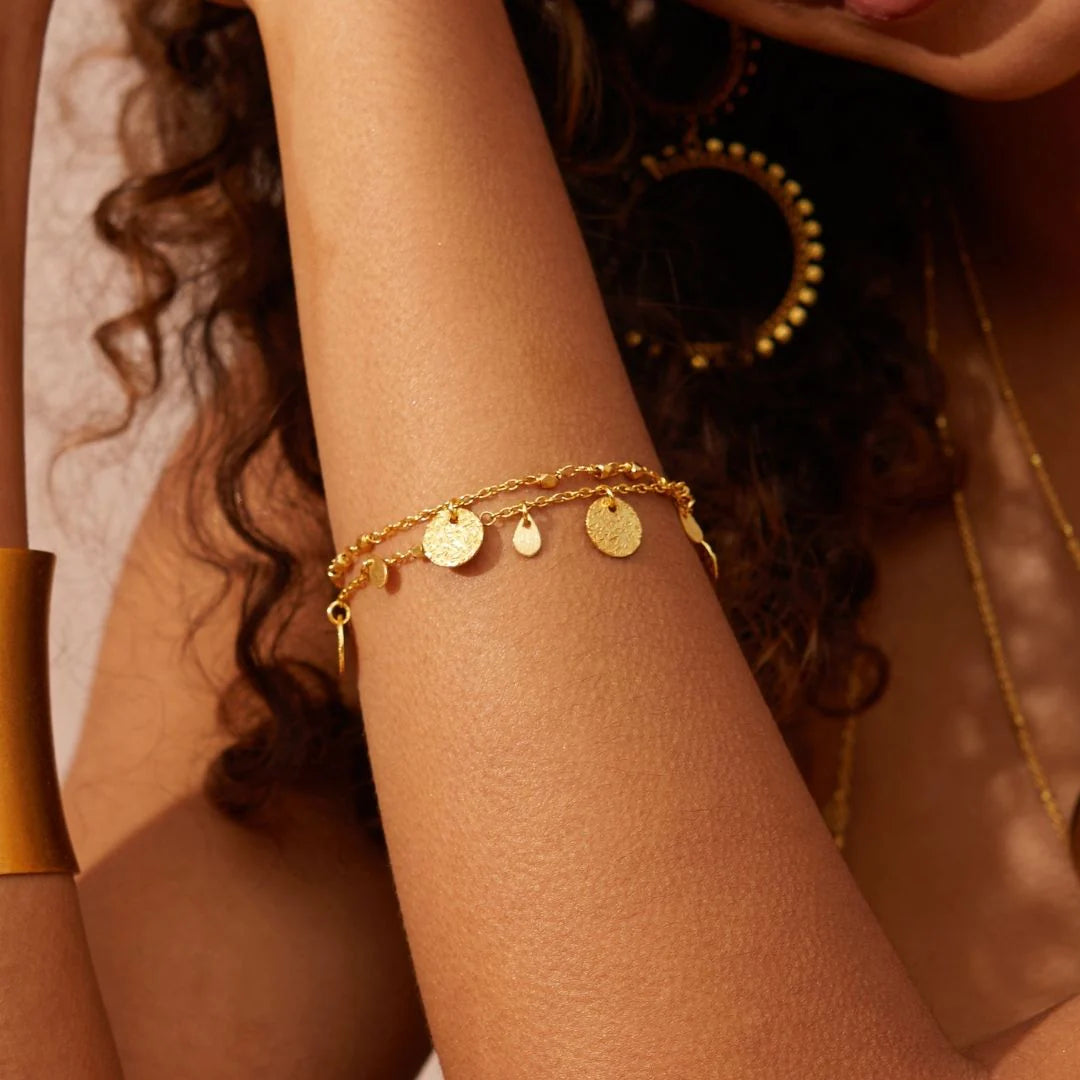 Beaten Multi Disc Bracelet