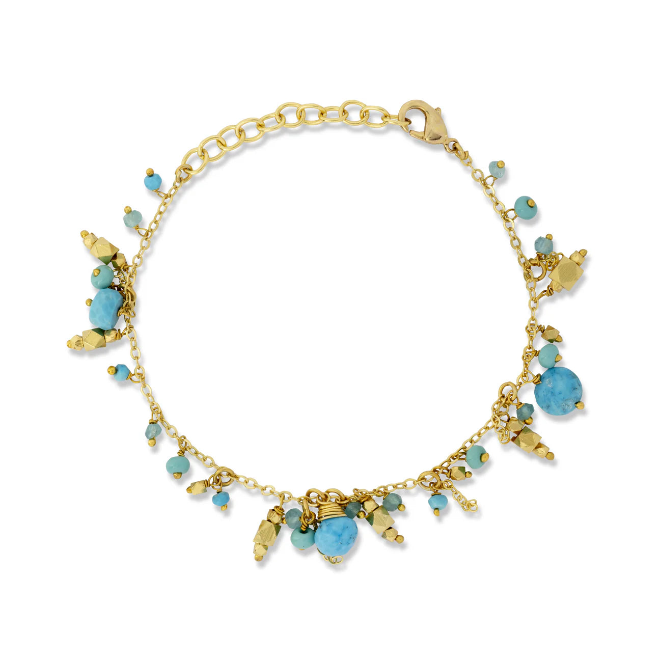 Multi Beaded Semi-Precious Turquoise Bracelet