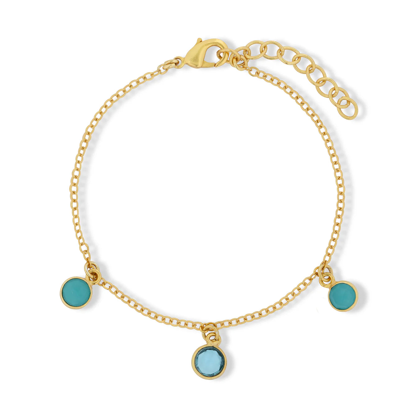 Circular Stone Droplet Topaz Bracelet