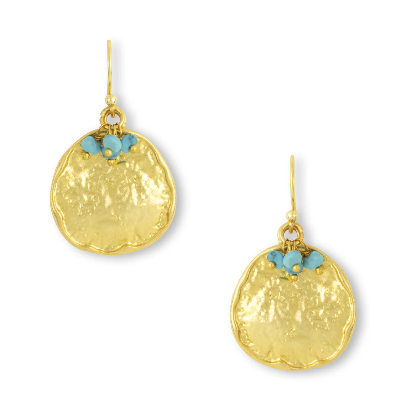Molten Disc Earring with Stone Cluster