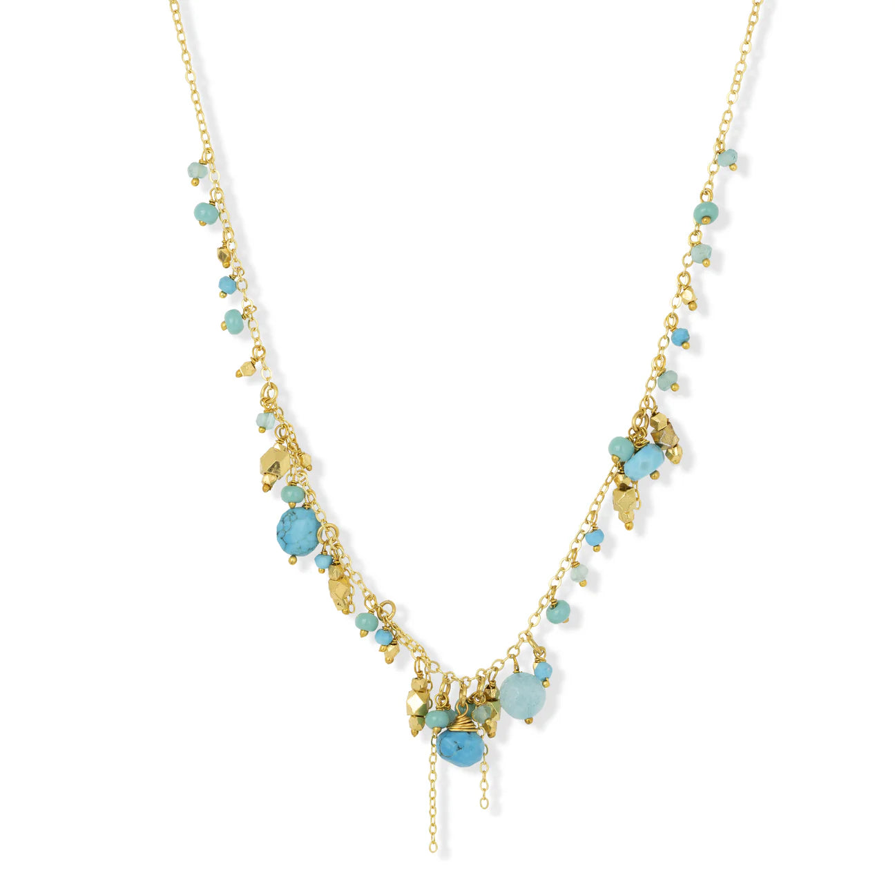 Multi Bead Semi-Precious Turquoise Necklace