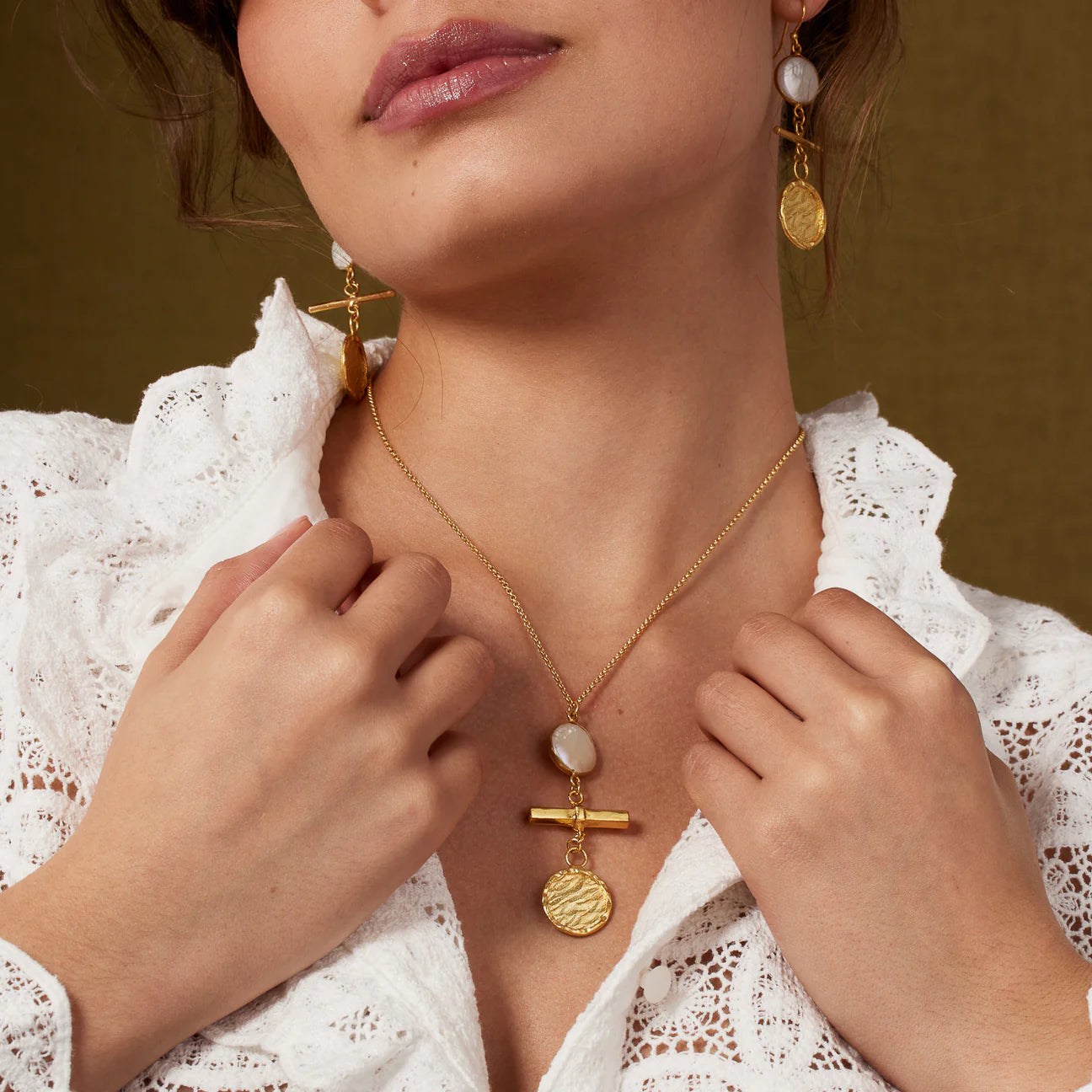 Pearl T-Bar Necklace