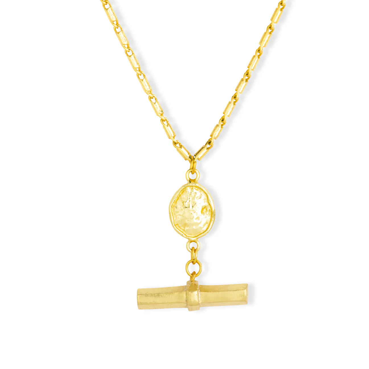 Chunky T-Bar Disc Necklace