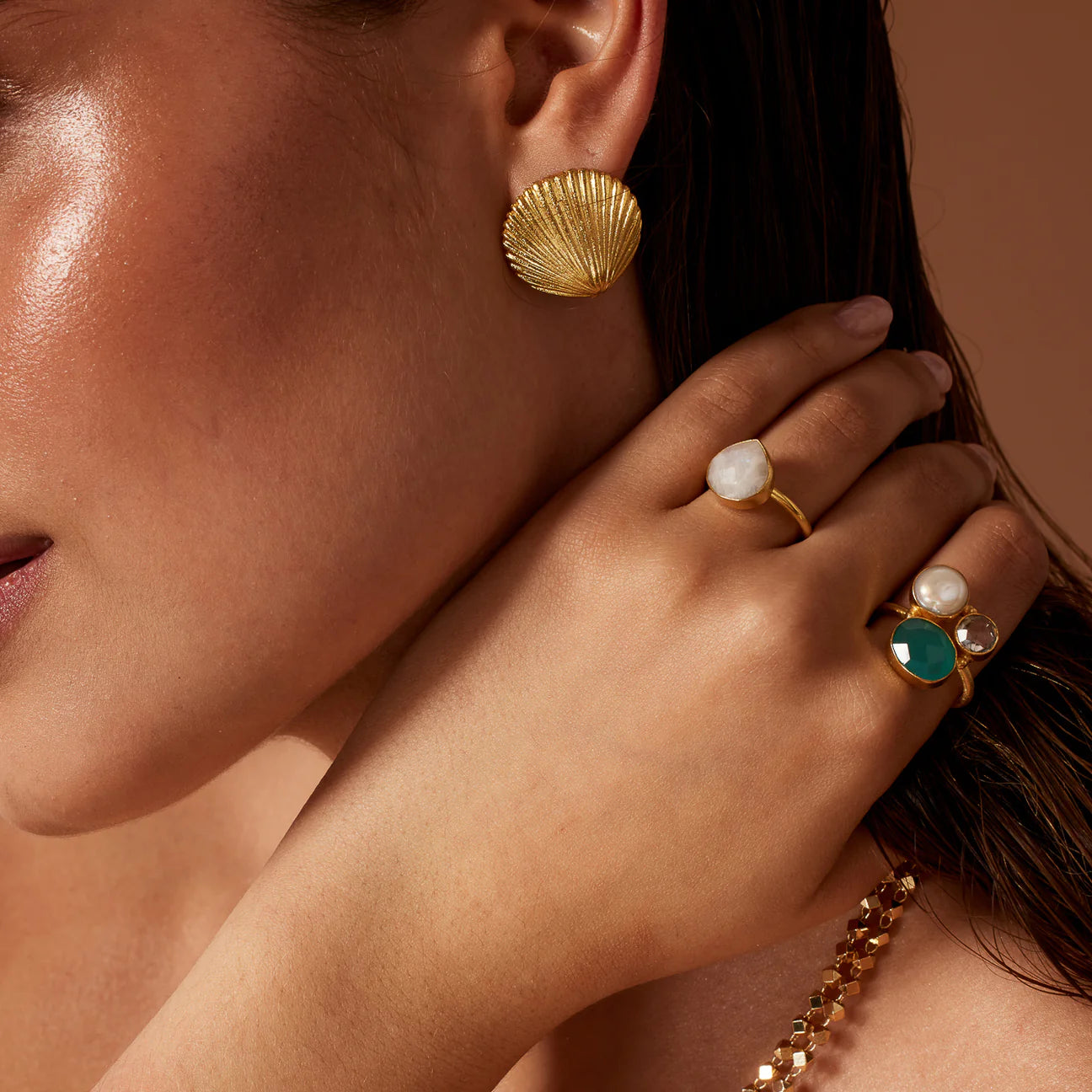 Three Set Stone Adjustable Ring