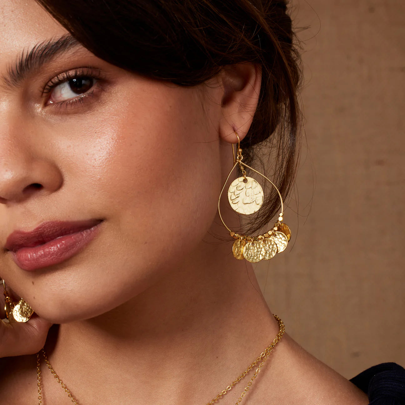 Multi Molten Disc Statement Earring