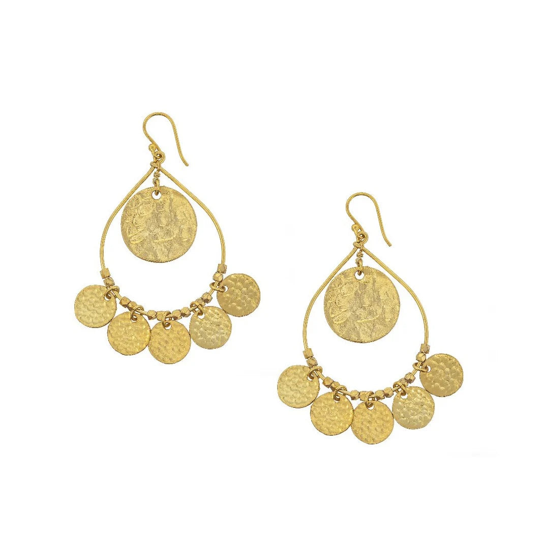Multi Molten Disc Statement Earring