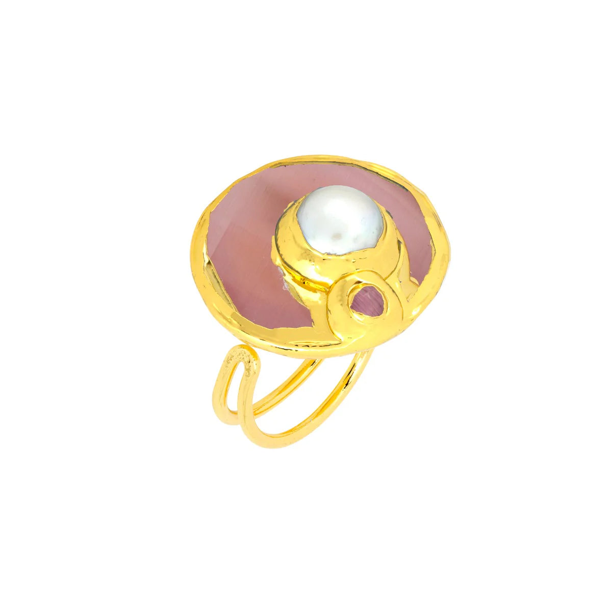 Statement Stone Pink Disc Ring