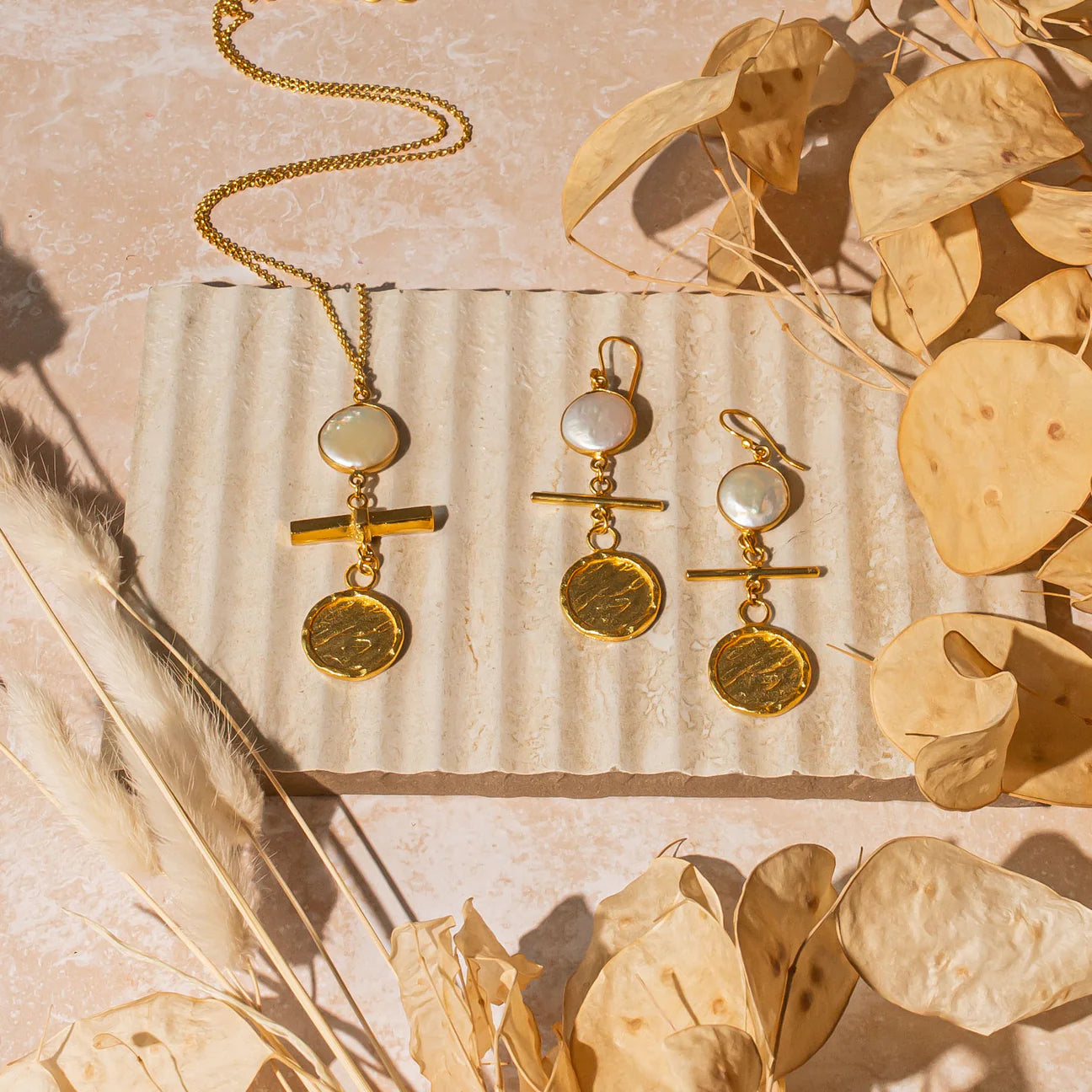 Pearl T-Bar Earrings