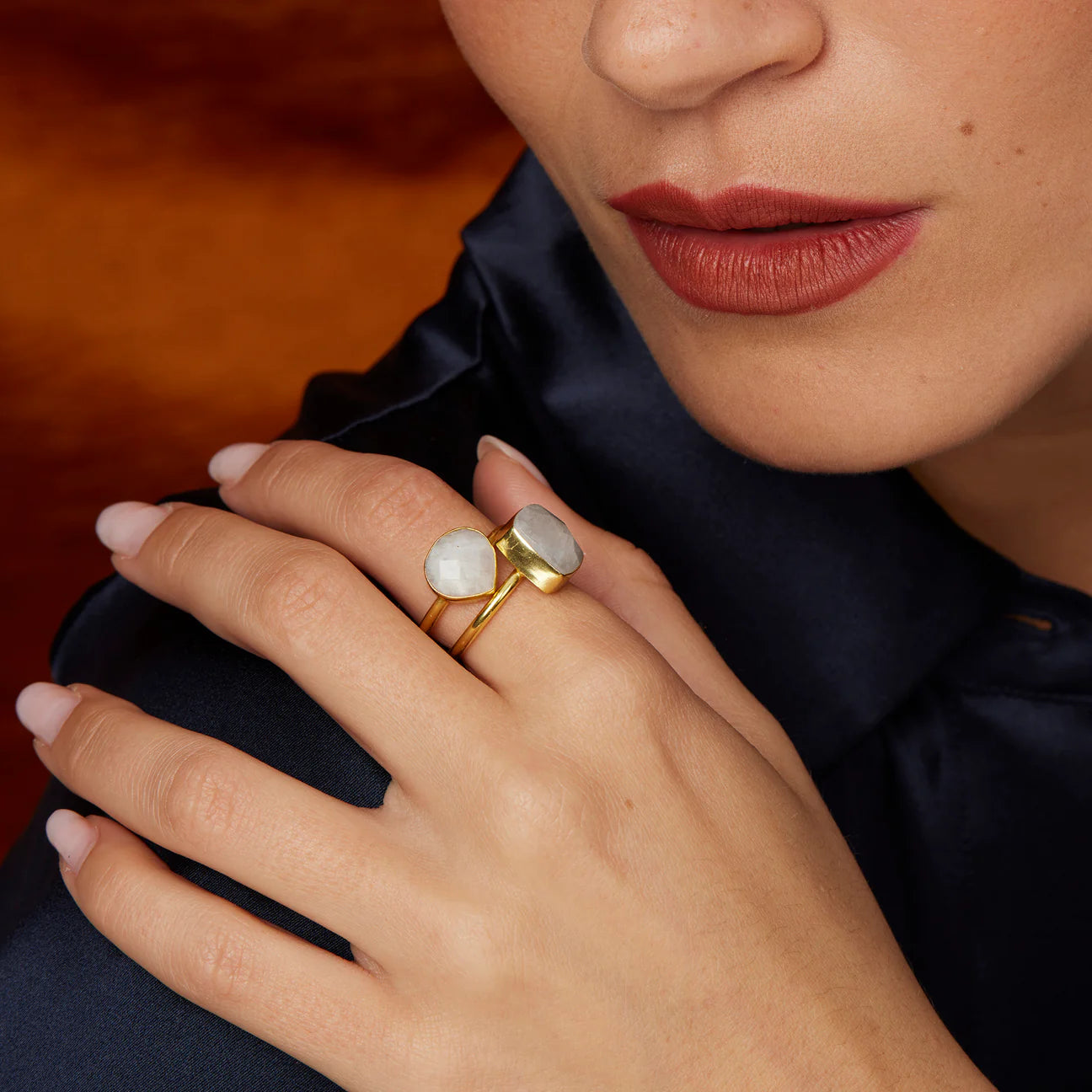 Teardrop Stone Adjustable Ring