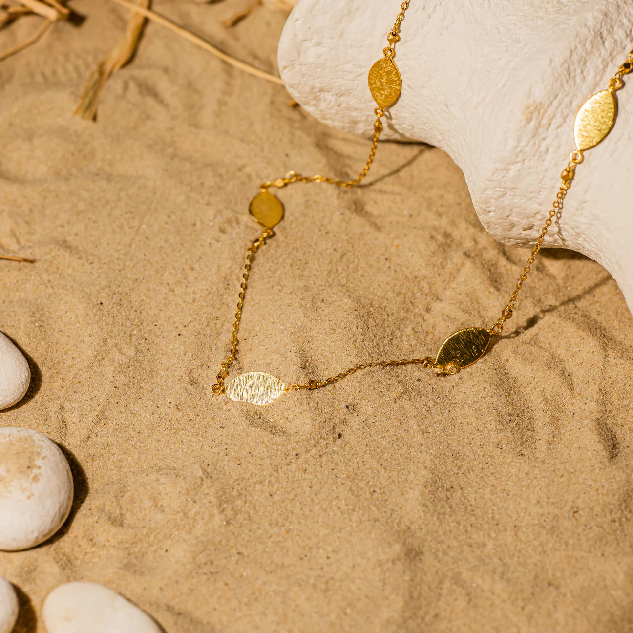 Brushed Disc Long Necklace