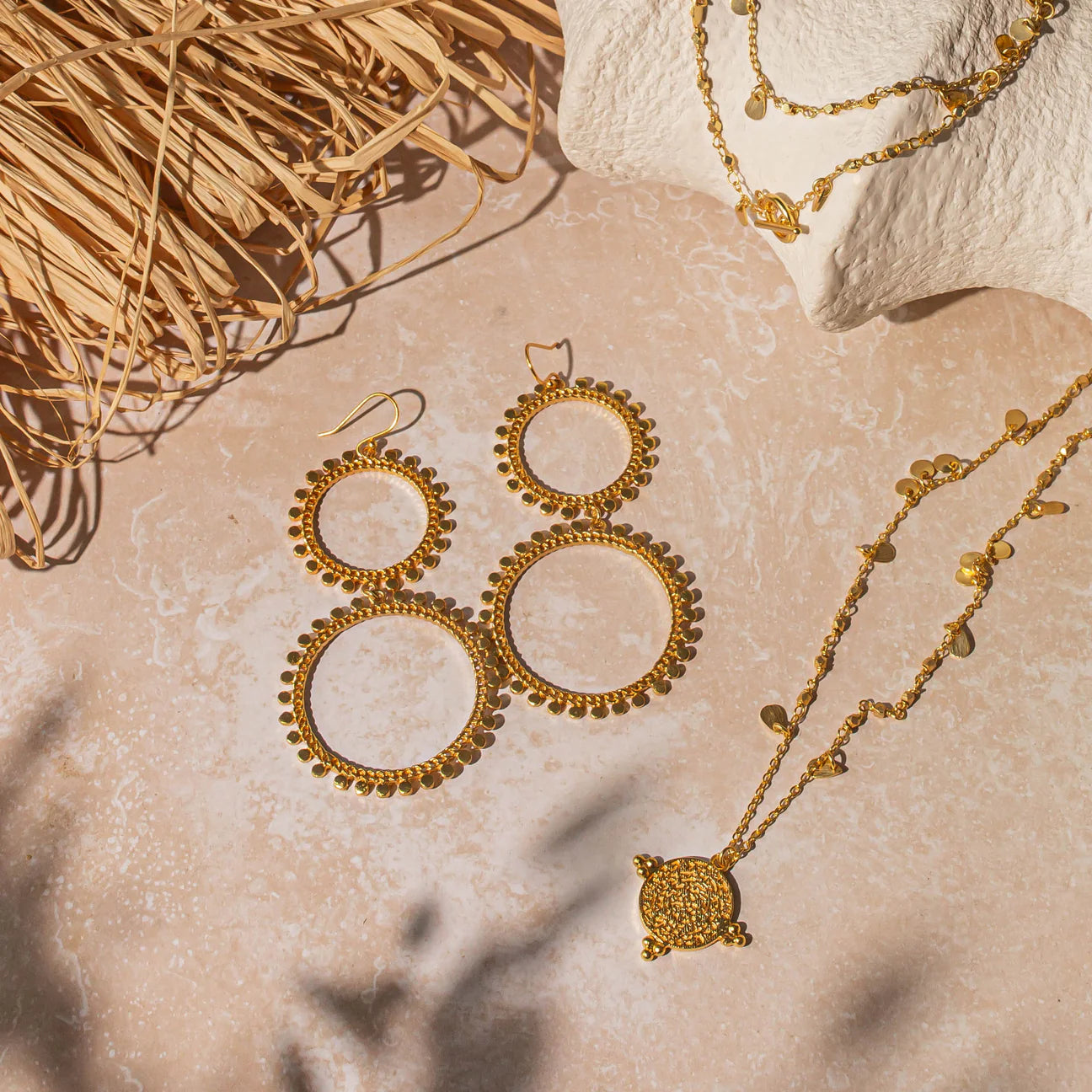 Double Ring Sunray Earrings