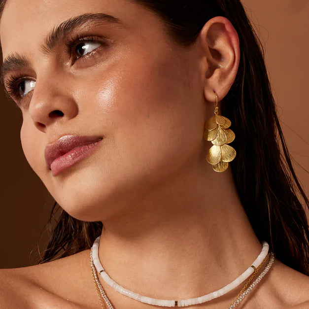 Brushed Petal Cascade Earrings