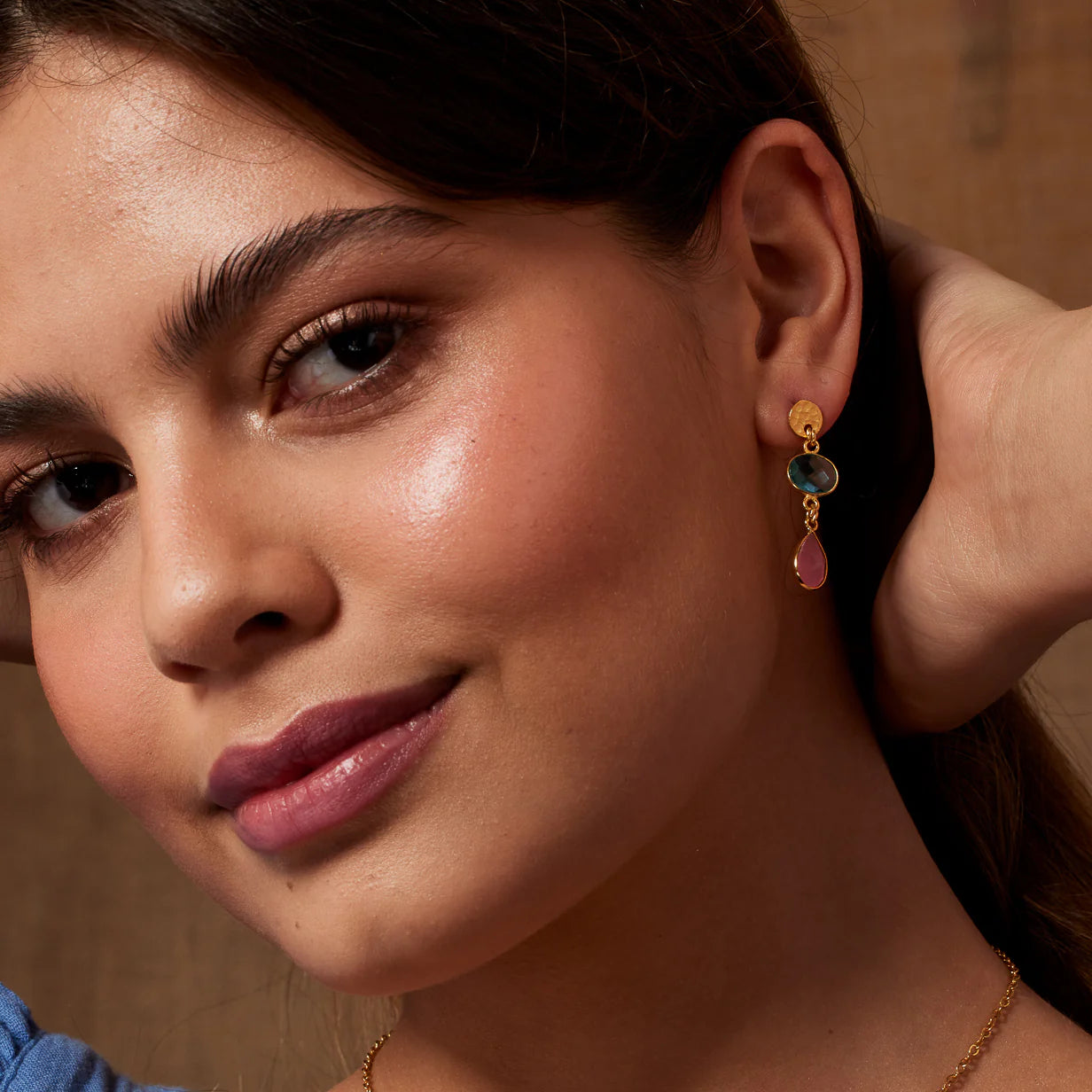 Two-Stone Drop Earrings