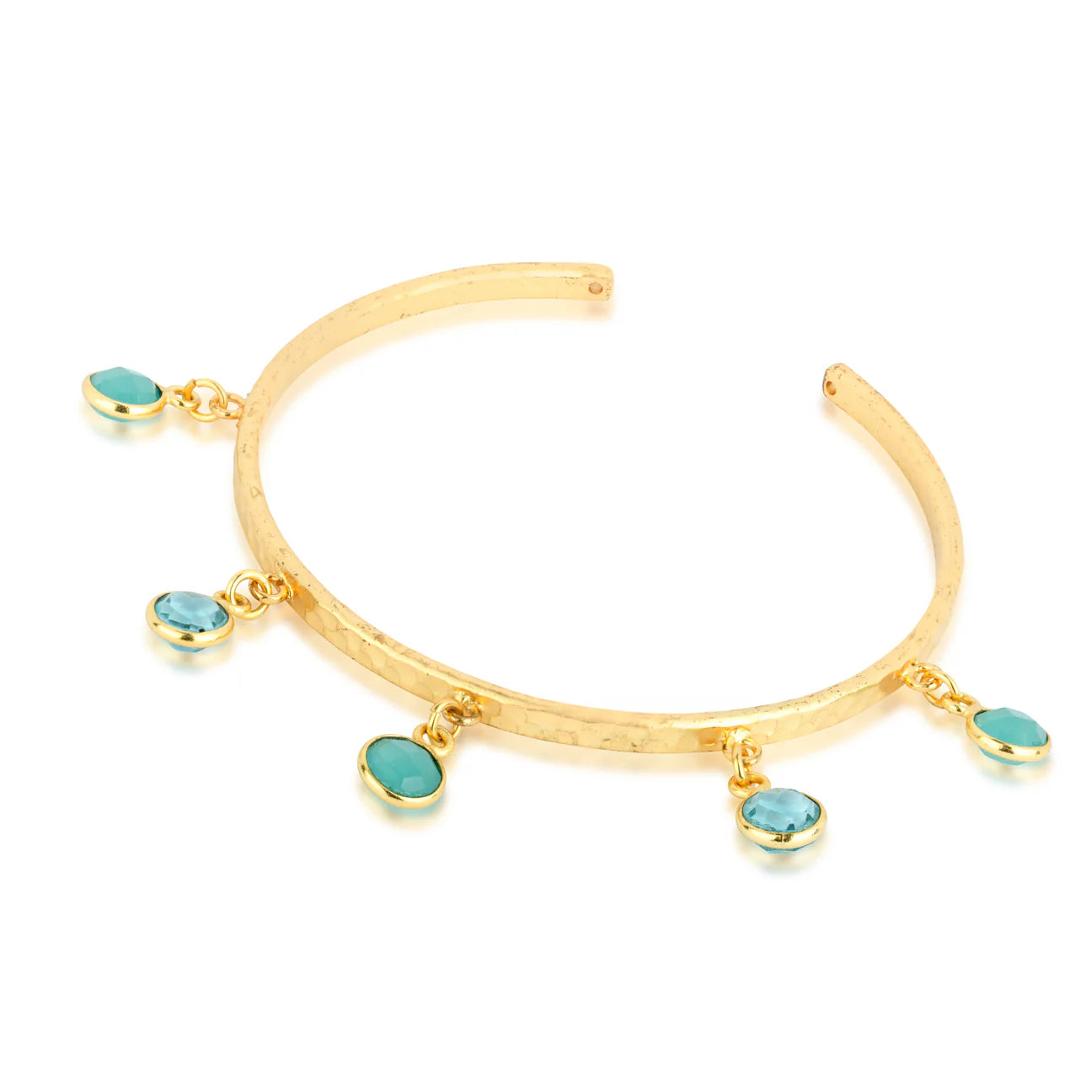 Circular Stone Droplet Topaz Bangle