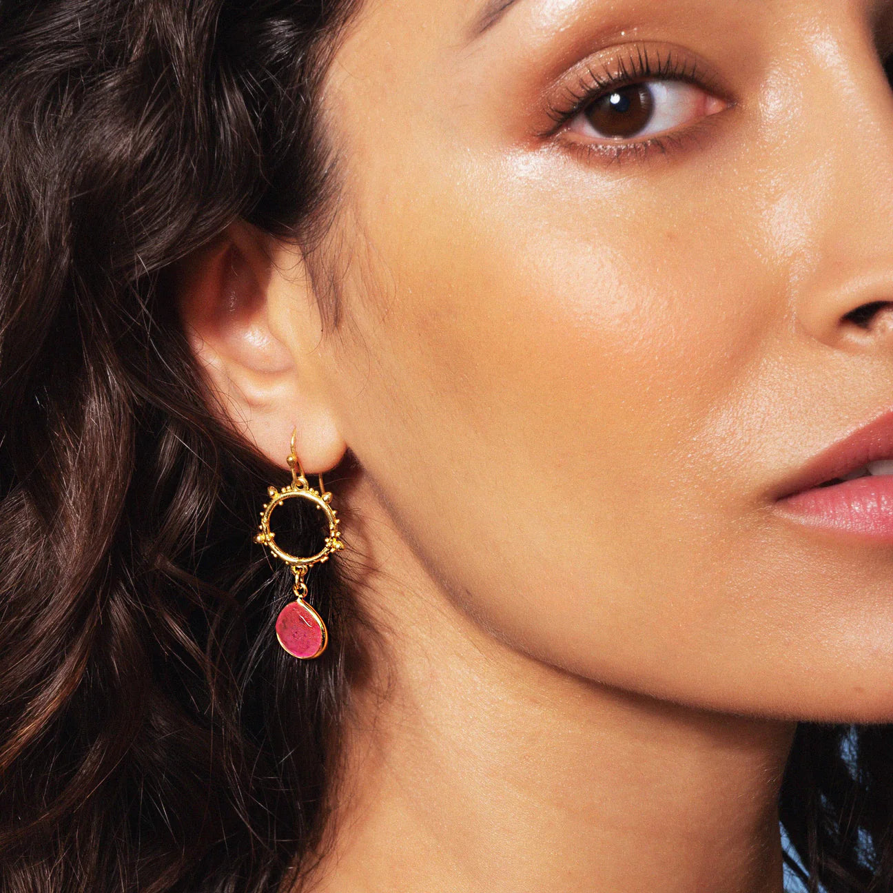 Sea Inspired Dot Work Hoops