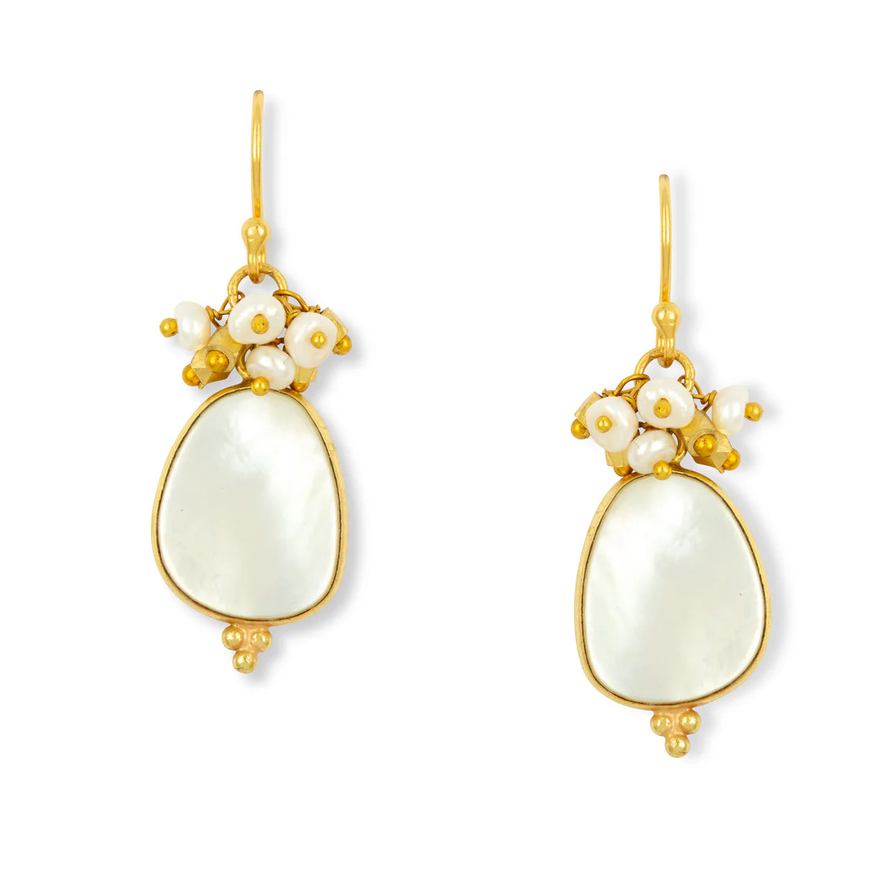 Stone Cluster Drop Earrings