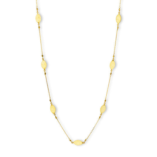 Brushed Disc Long Necklace