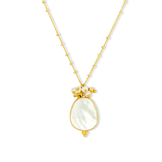 Stone Cluster Pendant Necklace