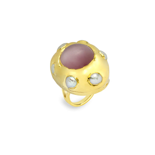Cocktail Ring with Statement Pink Stones