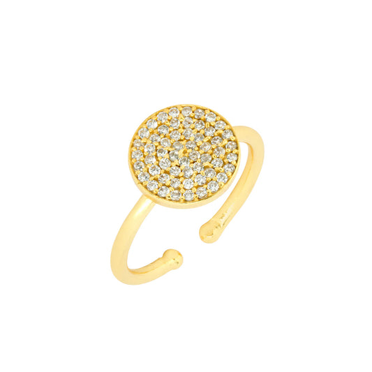 Disc Ring with Cubic Zirconia