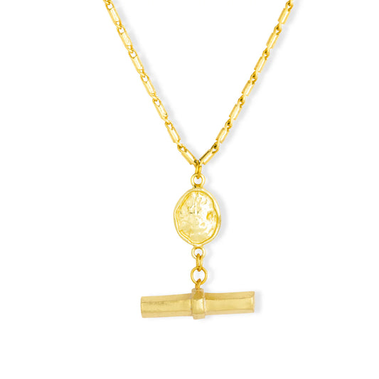 Chunky T-Bar Disc Necklace