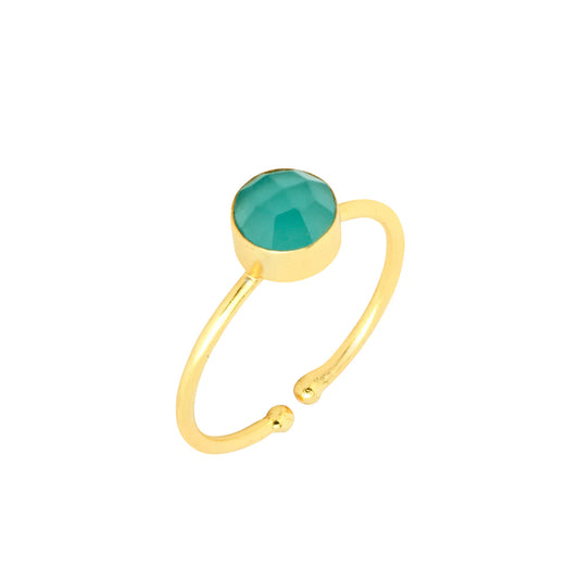 Round Stone Adjustable Ring