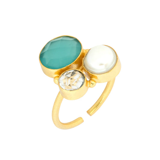 Three Set Stone Adjustable Ring
