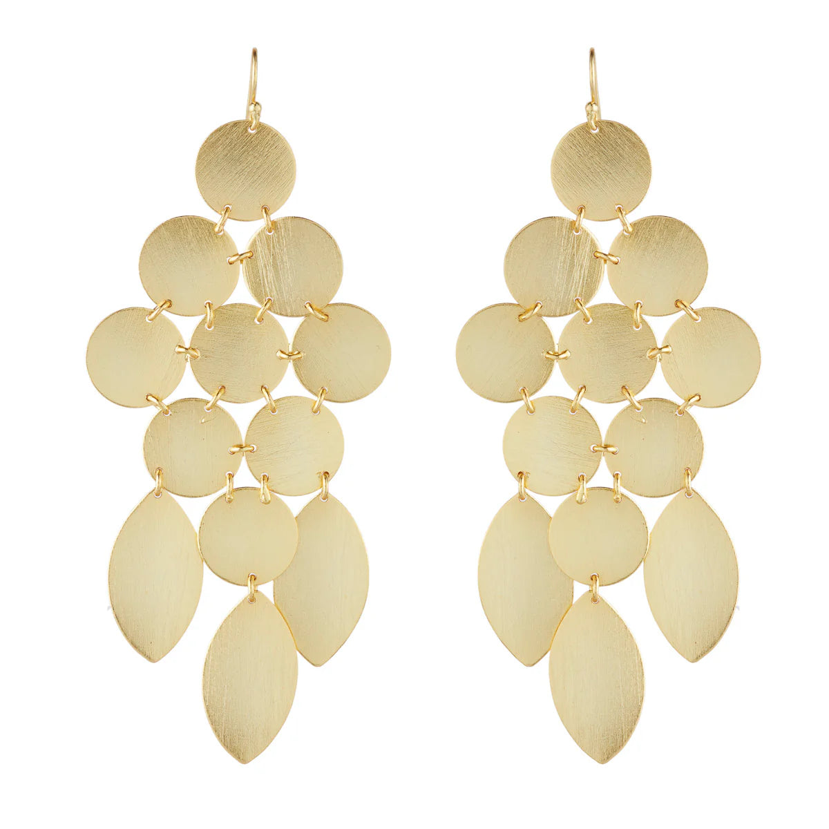 Brushed Cascade Statement Disc Earring