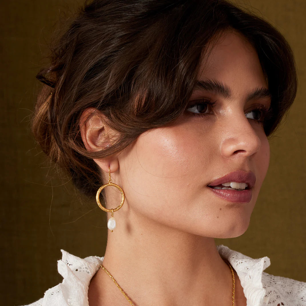 Hoop Pearl Earrings